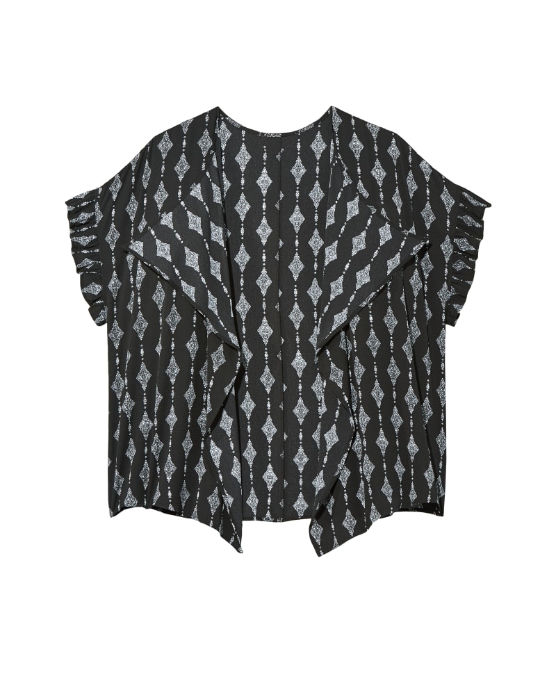 Front of plus size Carin Short Ruffle Sleeve Kimono by Downing Studio | Dia&Co | dia_product_style_image_id:124975